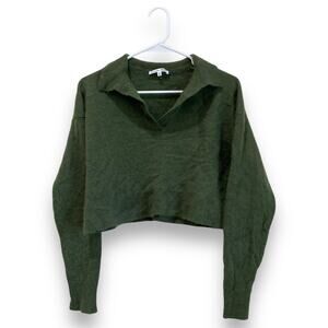 Reformation Green V-Neck Sweater